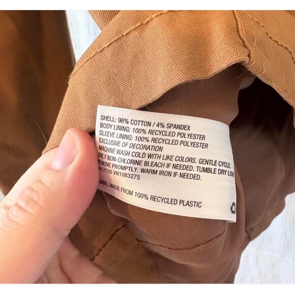 Womens tan utility cargo shacket oversized outerwear  jacket button-down  MEDIUM - Picture 6 of 8